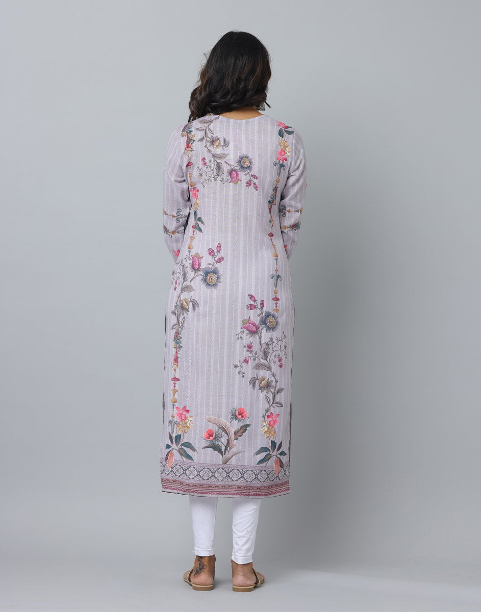 Floral Print Full Sleeve Kurta