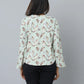 Anavarana Round Neck Floral Print Top WIth Flared with full Sleeves