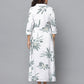 Floral Print Slim Fit 3/4th Sleeve Dress With Side Pockets