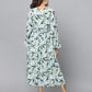 Floral Print Slim Fit Long Sleeve Dress