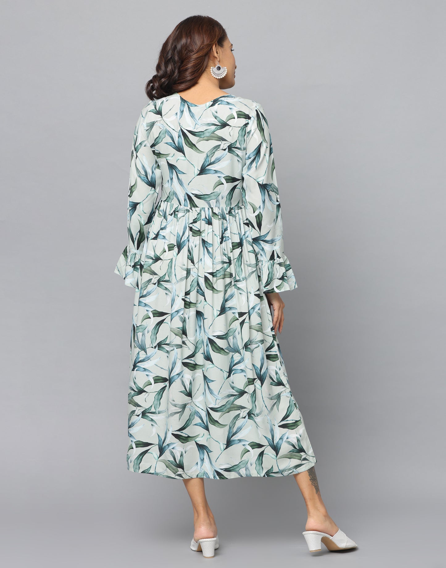 Floral Print Slim Fit Long Sleeve Dress