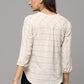 High V Neck Top 3/4th Sleeve With Cuff & Button