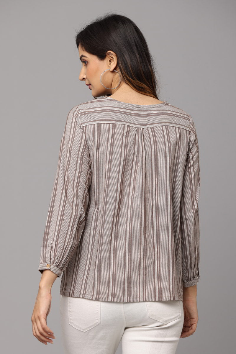 V Neck Top with 3/4th sleeves