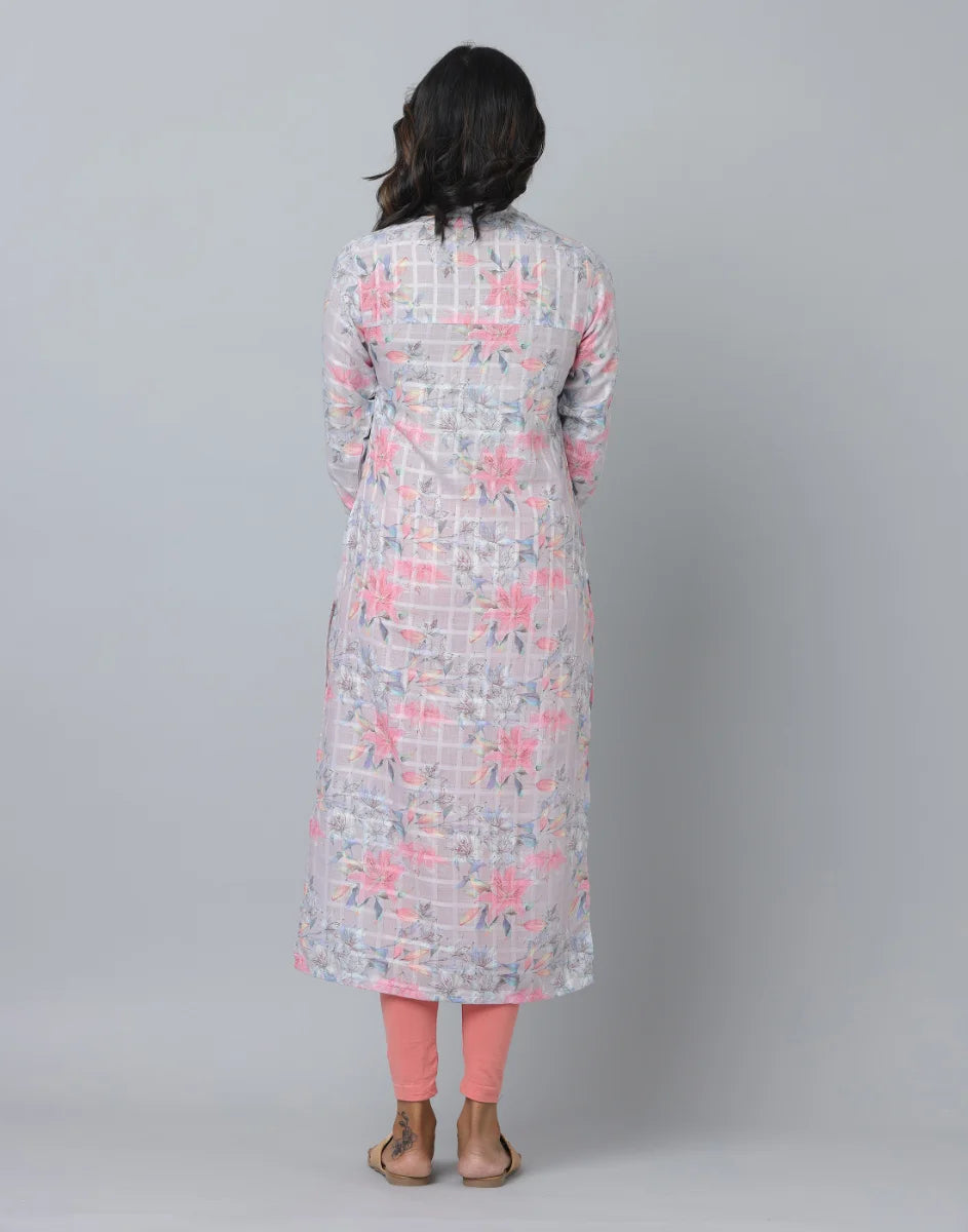 Floral Print 3/4 Sleeve Kurta