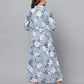 Floral Print Slim Fit 3/4th Sleeve Dress With Side Pockets