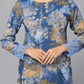 Floral Print Slim Fit 3/4th Sleeve Kurta