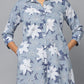 Floral Print Slim Fit 3/4th Sleeve Dress With Side Pockets