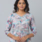 Floral Print 3/4 Sleeve Ethnic Dress