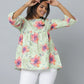 Anavarana 3/4 Sleeve Frock Style Floral Short Top