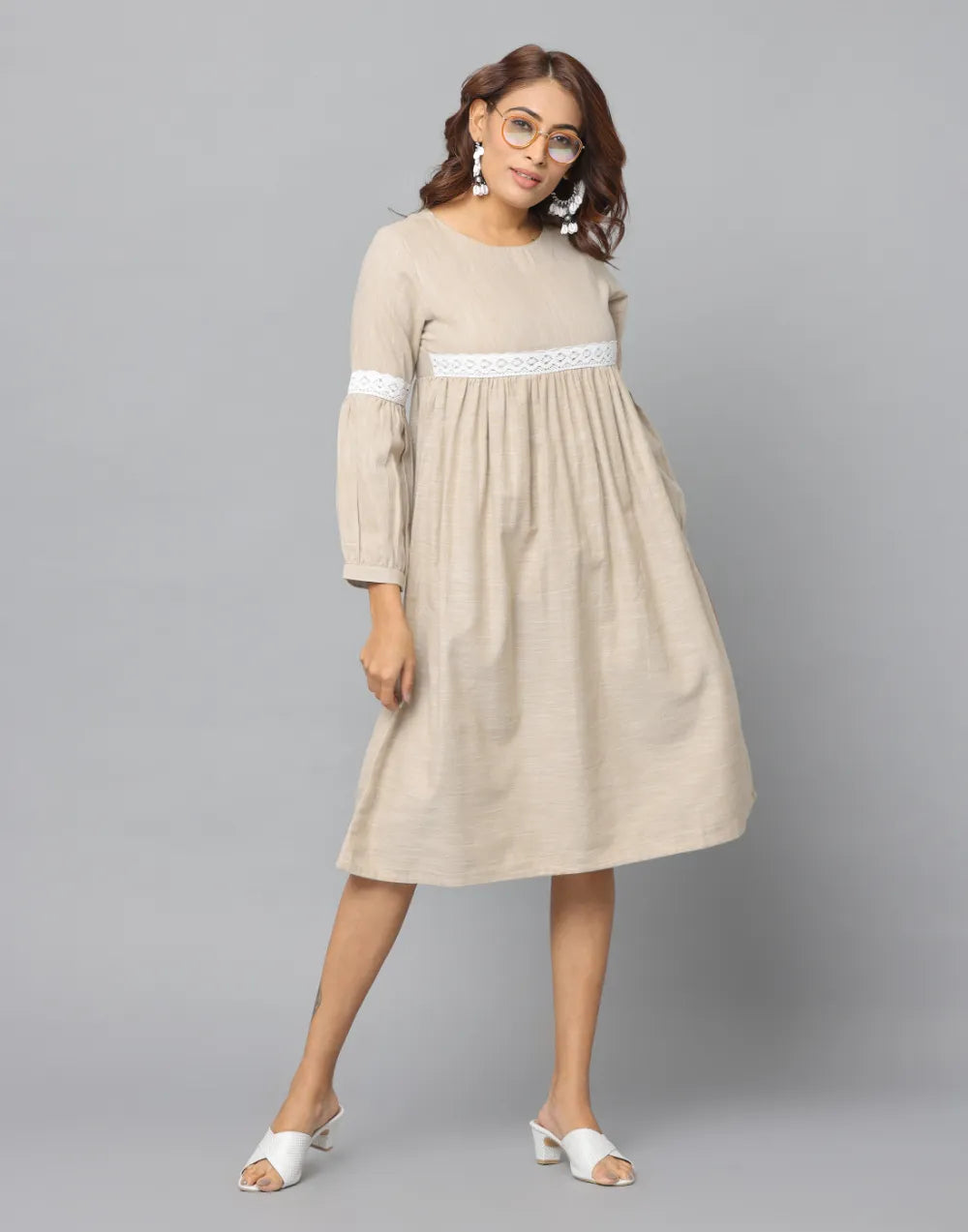 Cream Frock Dress