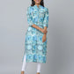 Floral Print 3/4 Sleeve Kurta