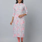 Floral Print 3/4 Sleeve Kurta