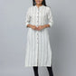 Straight Cut Mandarin Collar Kurta With 3/4 sleeve