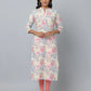 Floral Print 3/4 Sleeve Kurta