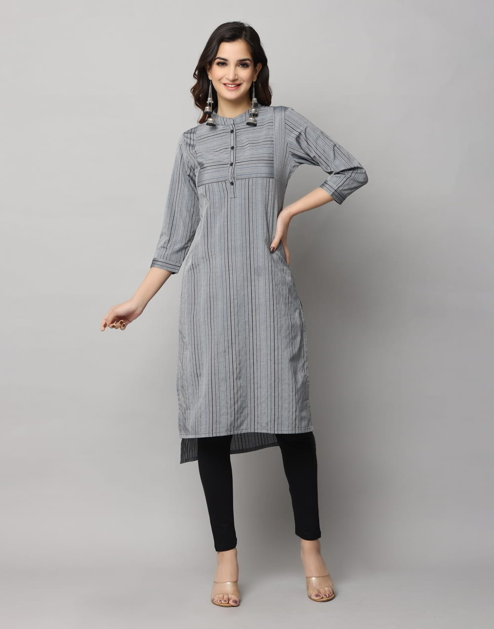 Straight Cut Slim Fit 3/4th Sleeve Kurta