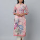 Anavarana Printed Kurta With Mandarin Collar WIth 3/4 Length Sleeve