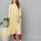 Floral Printed Loose Fit 3/4th Sleeve Kurta