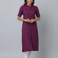 Mandarin Collar Slim Fit Elbow Length Sleeve Kurta