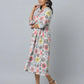 Floral Printed 3/4th Sleeve Casual Dress