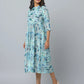 Floral Printed 3/4th Sleeve Casual Dress