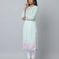 Floral Print Full Sleeve Kurta