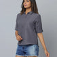 Anavarana Solid Collar Shirt with Elbow Sleeves