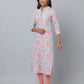 Floral Print 3/4 Sleeve Kurta