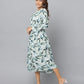 Floral Print Slim Fit Long Sleeve Dress