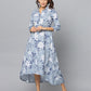 Floral Print Slim Fit 3/4th Sleeve Dress With Side Pockets