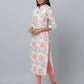 Floral Print 3/4 Sleeve Kurta