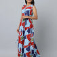 Floral Print Slim Fit Sleeveless Long Dress