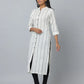 Straight Cut Mandarin Collar Kurta With 3/4 sleeve