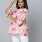 Anavarana 3/4 Sleeve Frock Style Floral Short Top