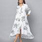 Floral Print Slim Fit 3/4th Sleeve Dress With Side Pockets