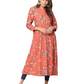 Floral Print Slim Fit 3/4th Sleeve Kurta