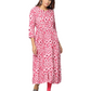 Floral Printed Loose Fit 3/4th Sleeve Kurta