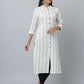 Straight Cut Mandarin Collar Kurta With 3/4 sleeve