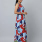 Floral Print Slim Fit Sleeveless Long Dress