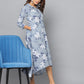 Floral Print Slim Fit 3/4th Sleeve Dress With Side Pockets