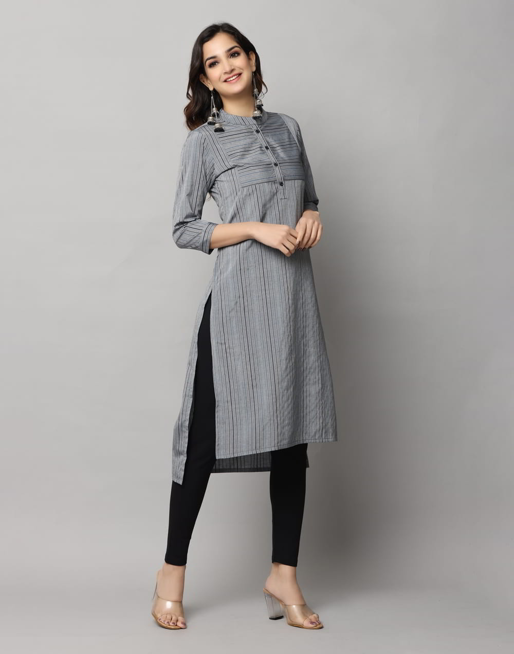 Straight Cut Slim Fit 3/4th Sleeve Kurta