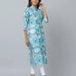 Floral Print 3/4 Sleeve Kurta