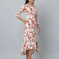 Abstract Print Loose Fit 3/4th Sleeve Dress  With Side Pockets