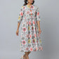 Floral Printed 3/4th Sleeve Casual Dress