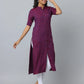 Mandarin Collar Slim Fit Elbow Length Sleeve Kurta