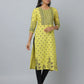 Floral Print Slim Fit 3/4th Sleeve Kurta