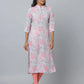 Floral Print 3/4 Sleeve Kurta