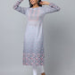 Floral Print Full Sleeve Kurta