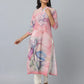 Anavarana Printed Kurta With Mandarin Collar WIth 3/4 Length Sleeve