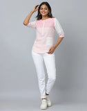 Pink Striped Western Top