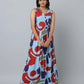 Floral Print Slim Fit Sleeveless Long Dress